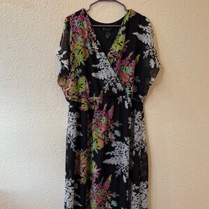 Lane Bryant Black Floral Maxi Dress